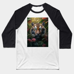 Green Eyed Tiger Baseball T-Shirt